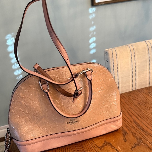 Coach Pink Pebbled Leather Dome Satchel - Picture 9 of 10